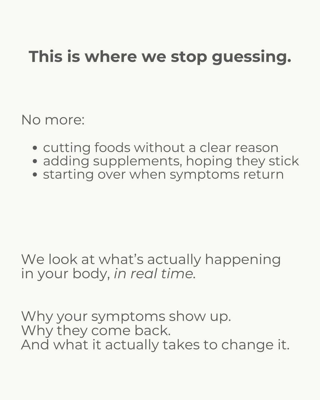 Explanation of gut-brain response in SIBO showing that symptoms are not random but driven by stress, pressure, and physiology, leading to inconsistent digestion and unpredictable flare-ups