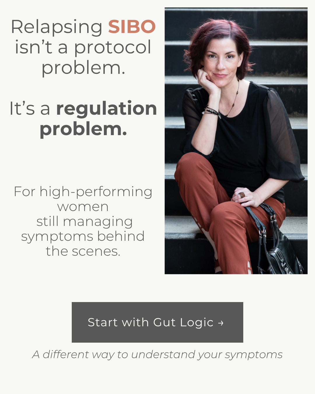 SIBO specialist supporting high-performing women with gut–brain regulation, chronic digestive symptoms, and recurring SIBO patterns