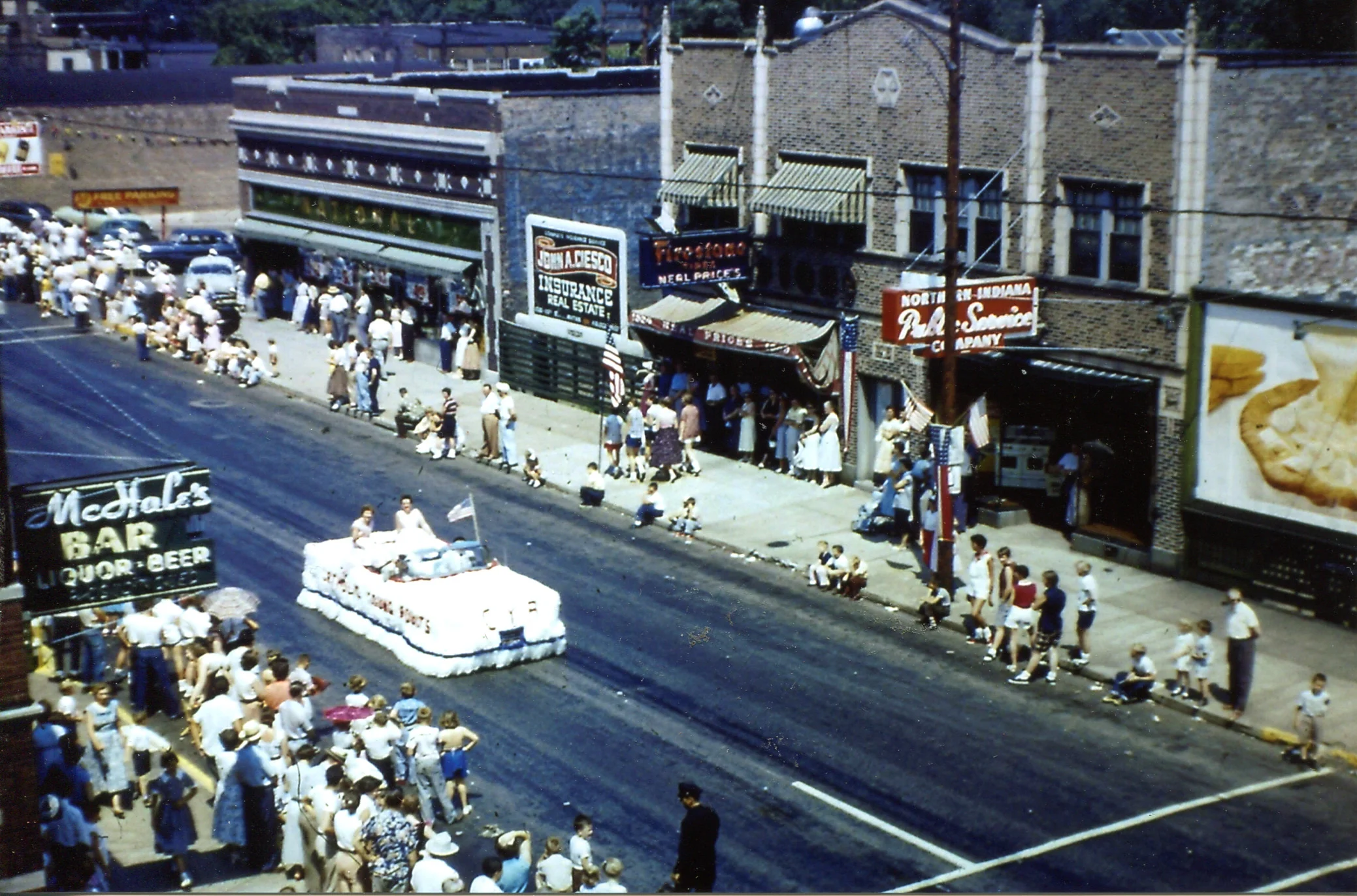 The Whiting 4th of July parade, around 1955. The photo was taken from the corner of 119th Street and Temple Street, looking west toward Central Avenue.