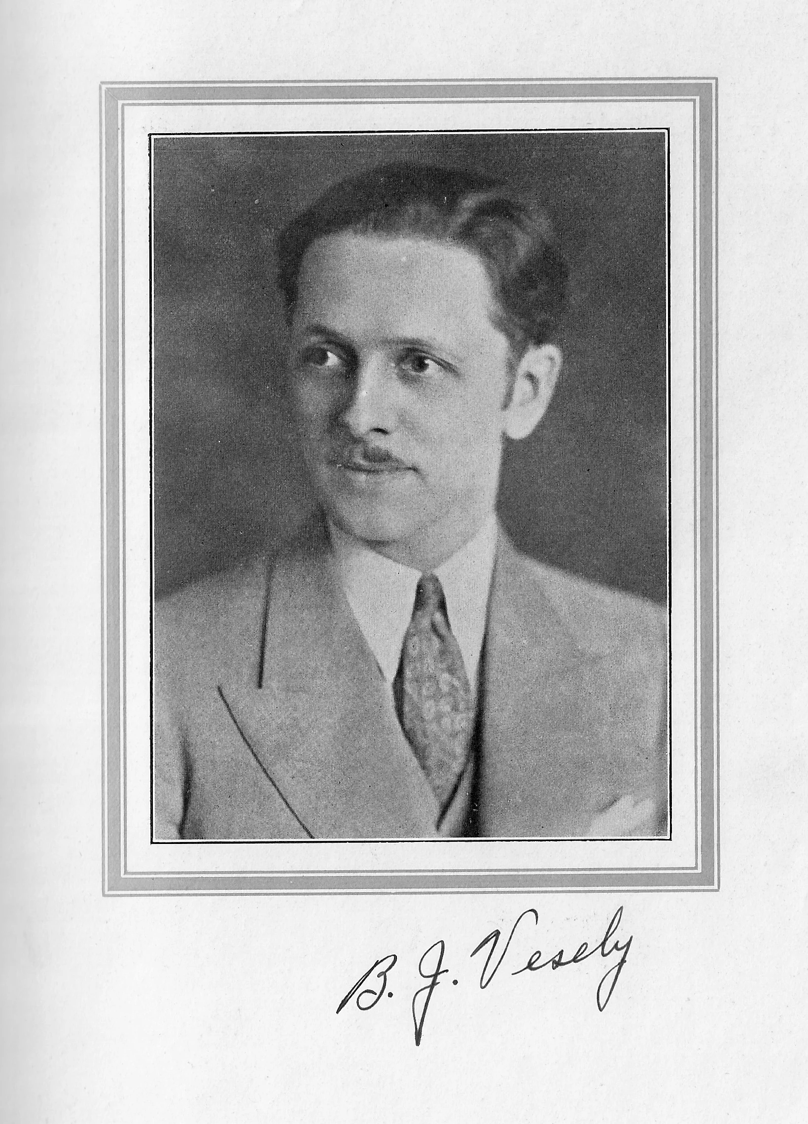 Bernard J. Vesely, from the 1932 Reflector, the yearbook of Whiting High School.