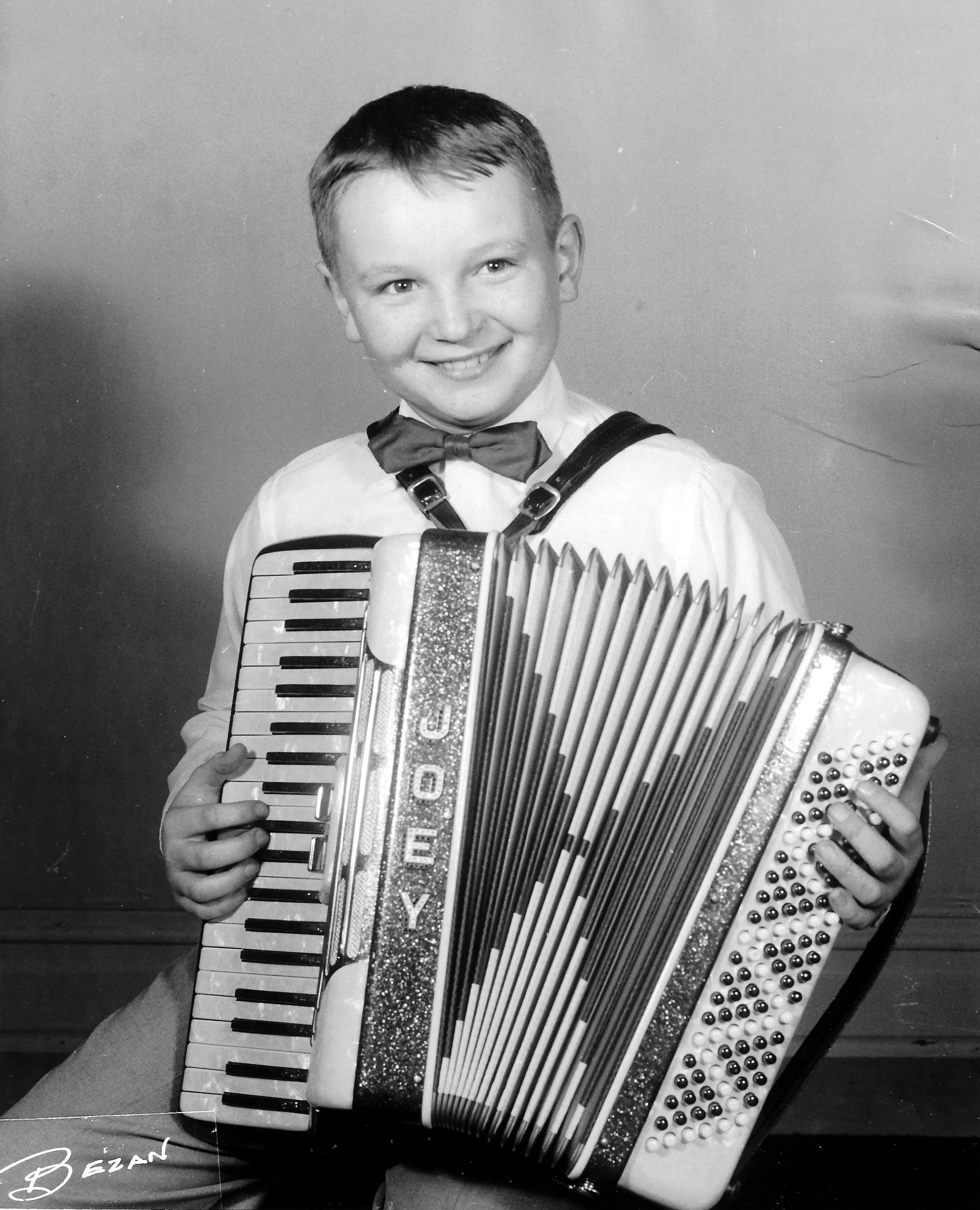 A young Whiting accordion student.