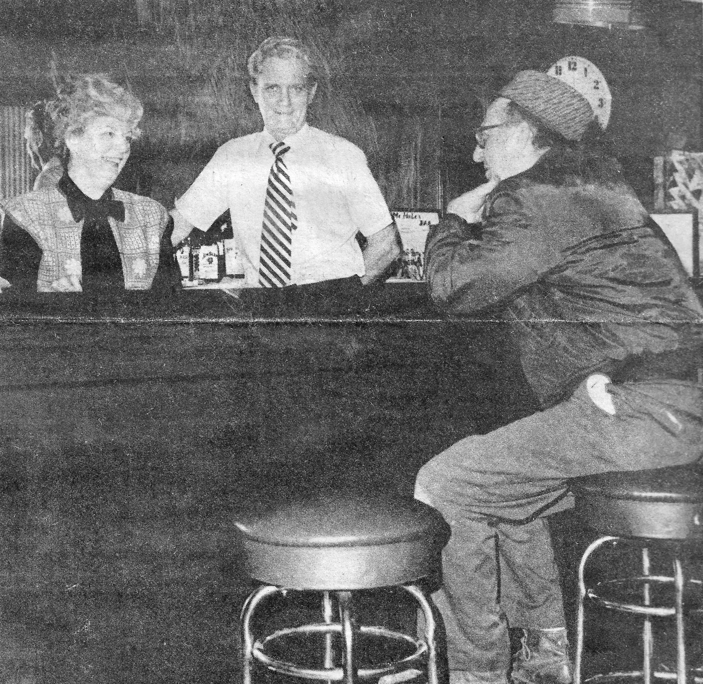 Ginny and Jim McHale chat with regular customer Larry Williams shortly before retiring from their bar. McHale’s Tavern was a three-generation family business, originally at Fischrupp and New York Avenues. That was when it was established in the 1880s. It later moved to 1312 119th Street and remained in operation (except for the Prohibition years) until it was sold in 1978 and became the Center Lounge. (The Calumet Day photograph)