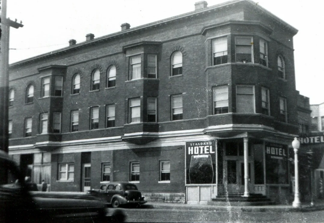 The Vietnam Veterans Memorial is located on the site where the Standard Hotel once stood. This photo is from the 1940s.