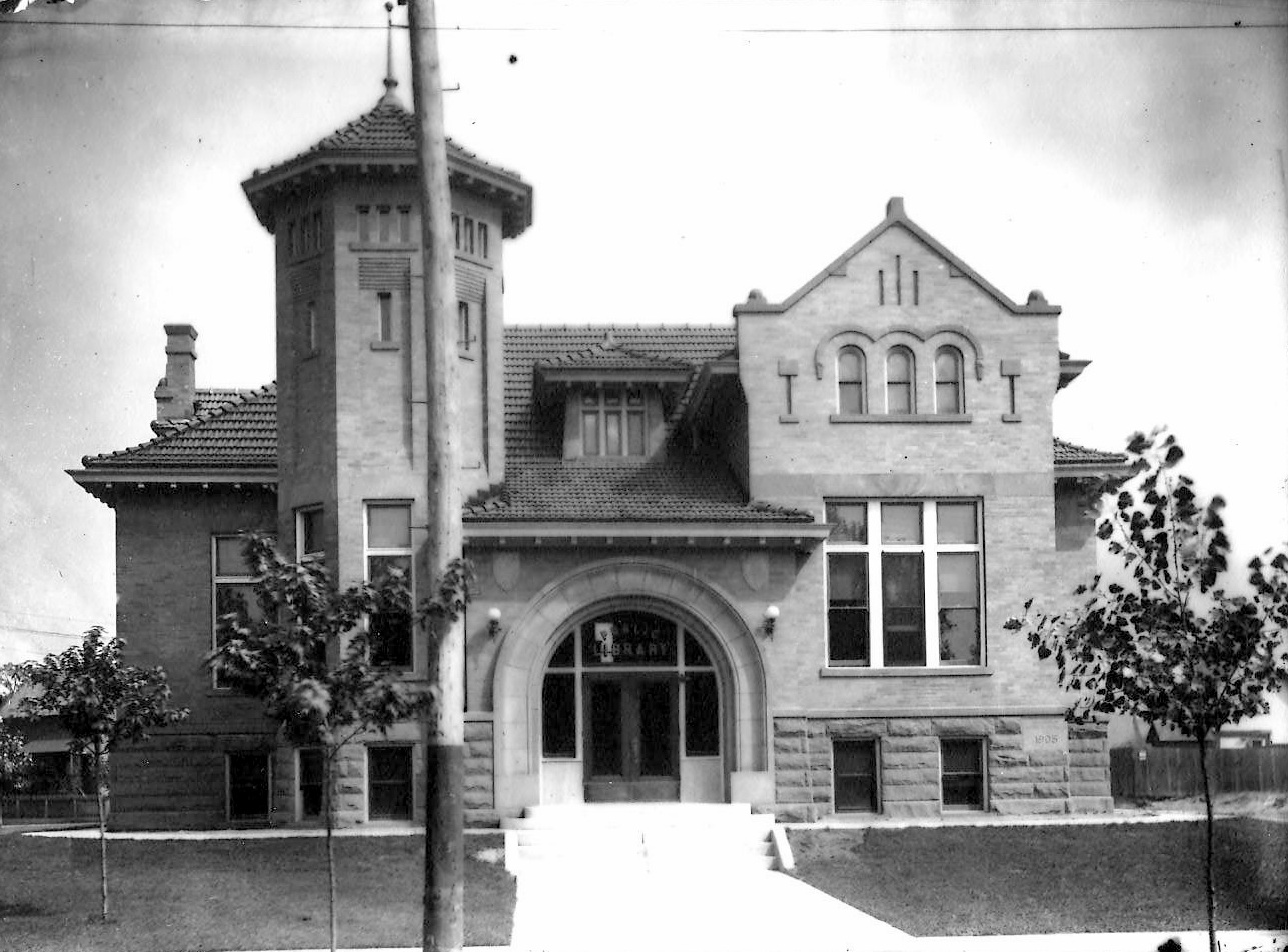 The Whiting Public Library was an attractive building when it was built in 1906, even before the landscaping around it matured and added to its beauty.