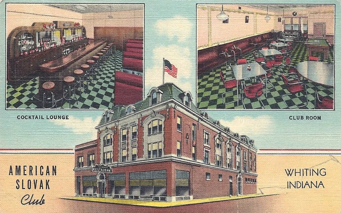 This is how the Slovak Dom looked before the second floor was removed. Numerous wedding receptions and other Slovak parties and meetings were held upstairs. Before any other gymnasium was built in town, basketball games were also played here.