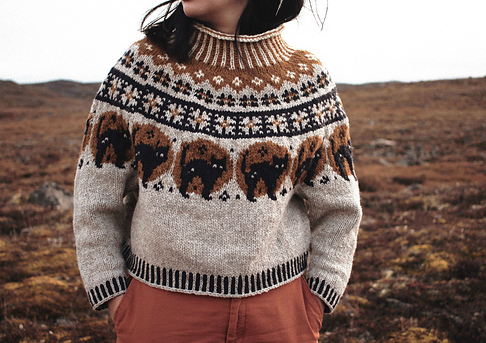 colorwork sweater with cats