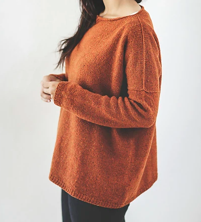 orange knit sweater