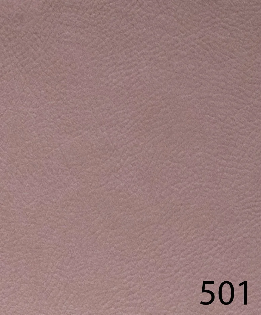 Close-up of pink textured leather material with the number 501 in the bottom right corner.