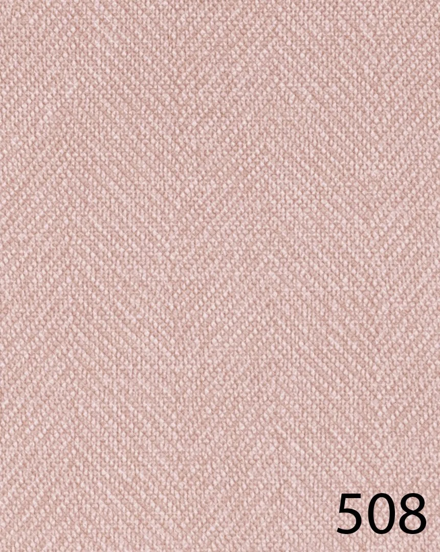 Close-up of pink textured fabric with a 508 number in black at the bottom right corner.