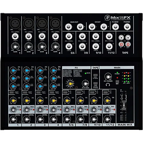Mackie Mix12FX 12-Channel Compact Mixer with Effects