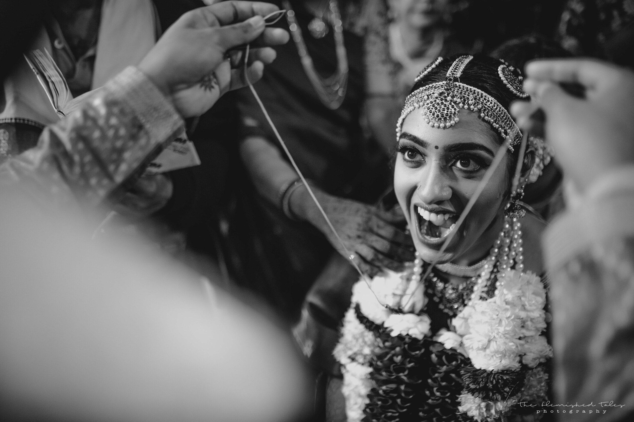 Maya, just before her Mangalsutra (a sacred ceremony in Indian weddings signifying their union).