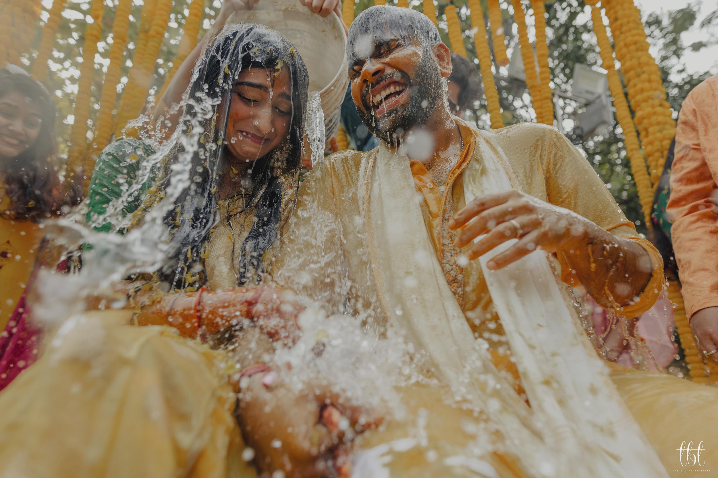 Just after their Haldi, Pooja &amp; Ishan's friends decided to give them a bucket bath.