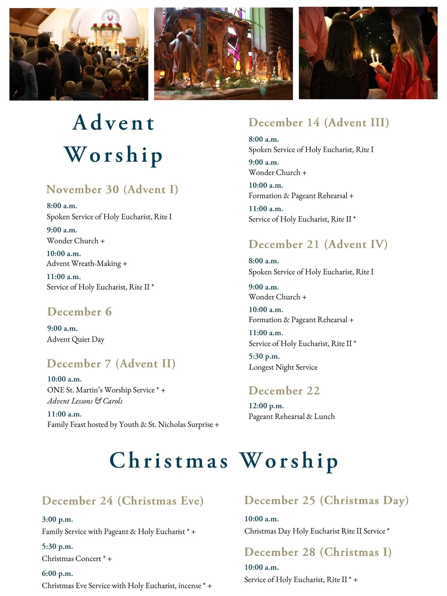 Join us this Advent &amp; Christmas season at St. Martin&rsquo;s as we come together in worship and fellowship to celebrate Christ&rsquo;s birth. 

Visit stmartins.org/christmas to view all of our Advent and Christmas offerings. All are welcome!