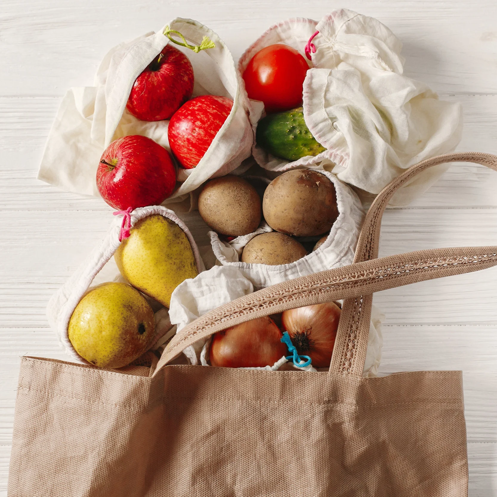 Find a variety of reusable produce bags at the Co-op.
