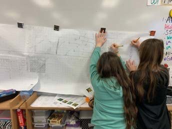 5th/6th graders designing windbreak