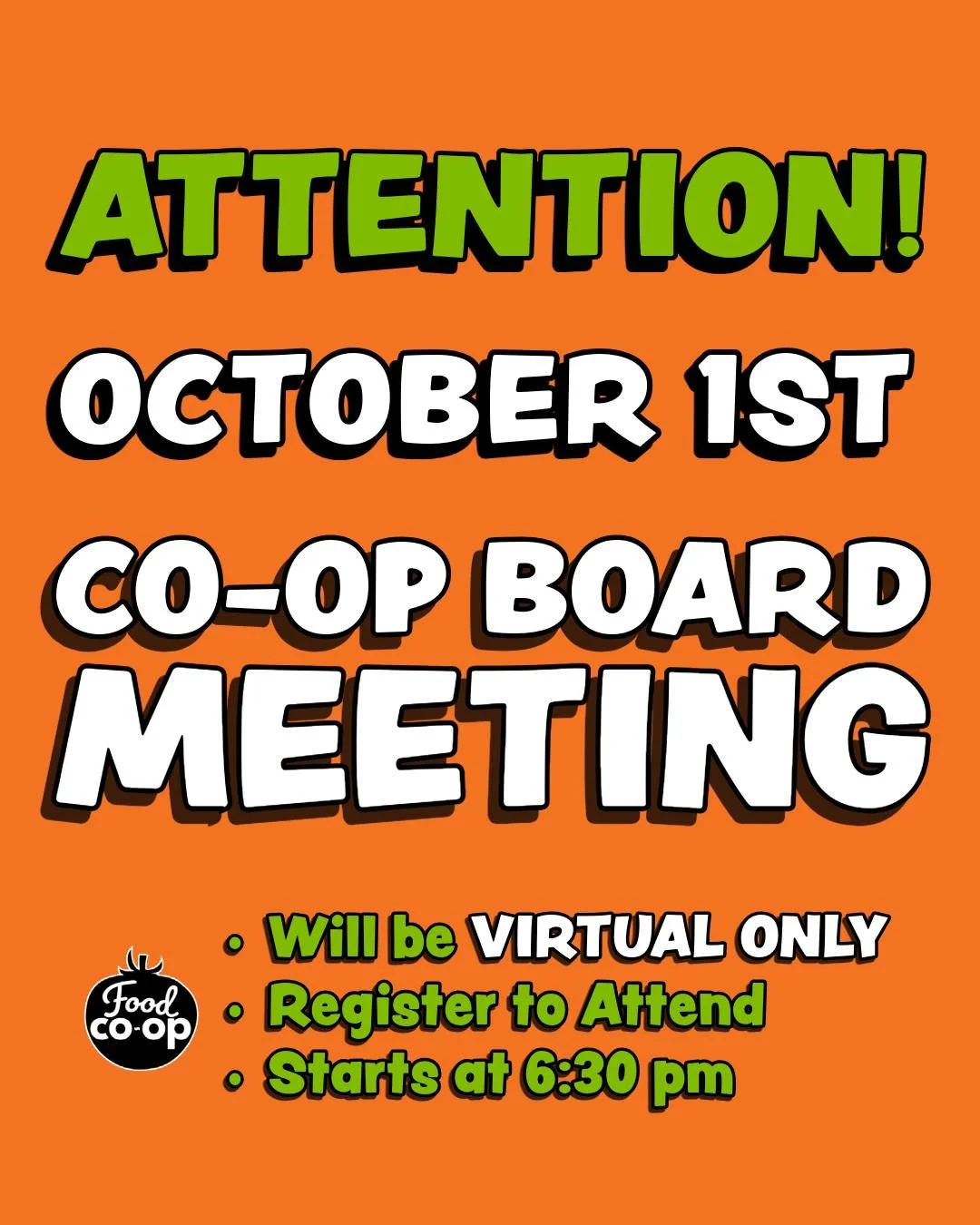 October 1st Board Meeting
Virtual only
Please register to attend
Starts at 6:30pm