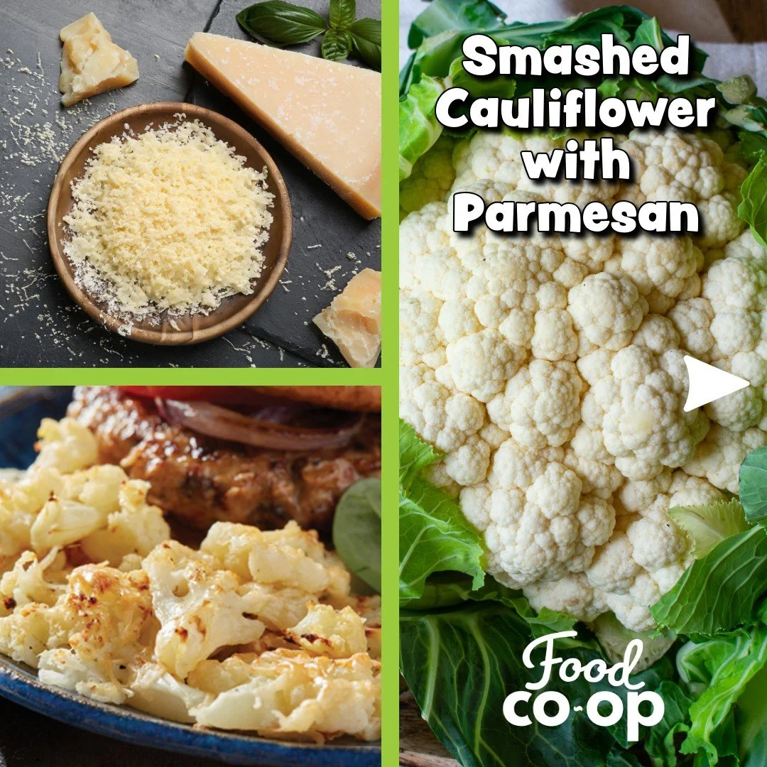 🧀Smashed Cauliflower with Parmesan🧀

Preparation:
1. Preheat the oven to 425 F. Bring a large pot of salted water to a boil. Line a large sheet pan with parchment paper.
2. Cut the cauliflower into large florets, about 2 inches across. Blanch in th