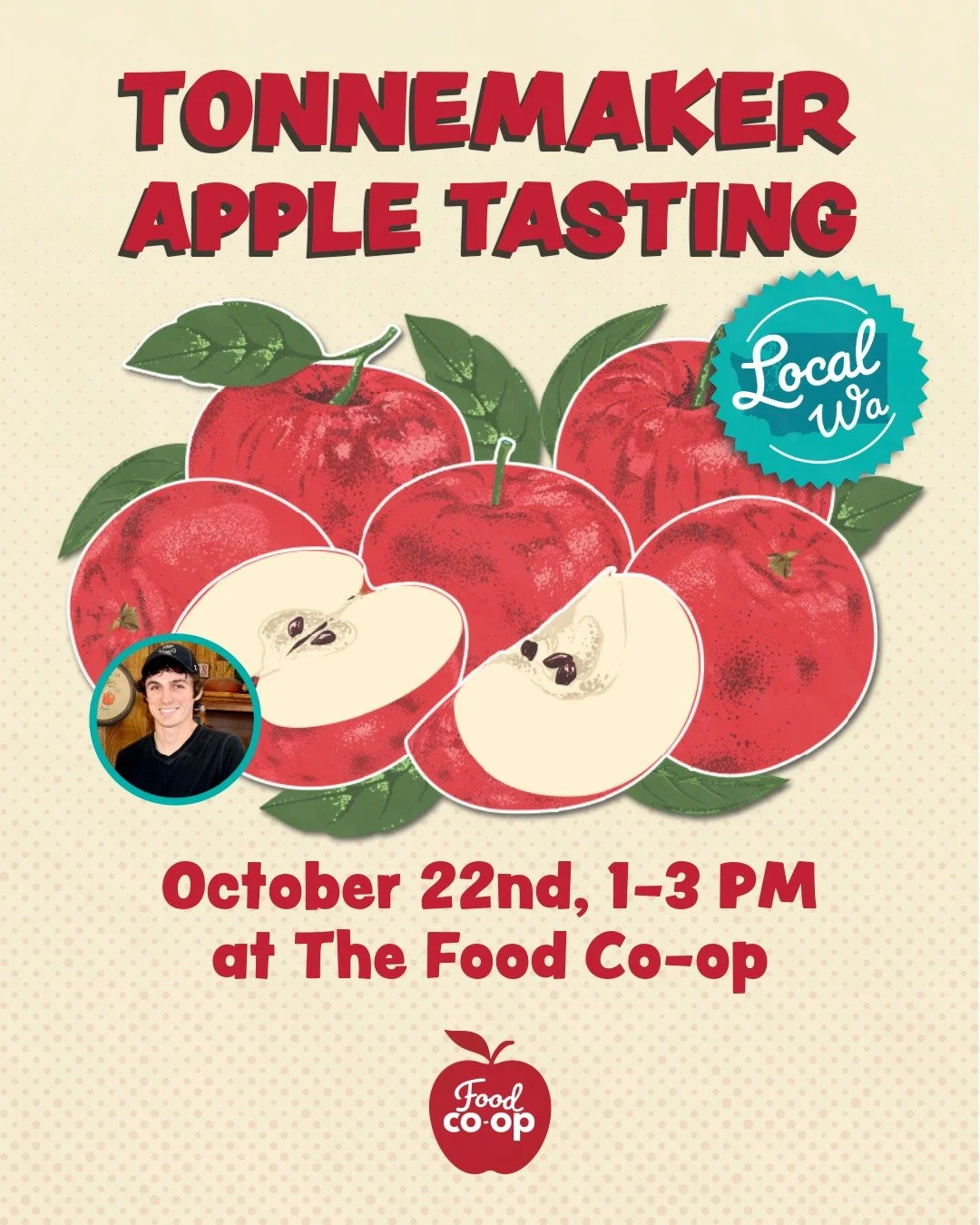 NEXT WED. OCT 22 from 1-3pm🍎🍏

Meet Luke from Tonnemaker Farm! He will be answering all of your apple questions and live sampling a selection of LOCAL Apples.

@tonnemaker.farm