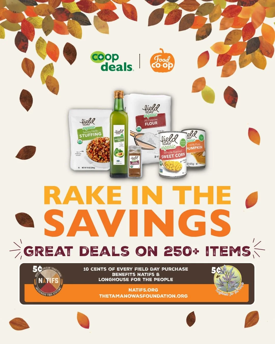 RAKE IN THE SAVINGS!🍂
Get even deeper discounts on our Field Day Brand Everyday Low Prices from Nov 2 &ndash; Dec 5 on over 250+ items. Just in time for the holidays, a great way to make your dollars go further.

And we&rsquo;re giving back! 
When y
