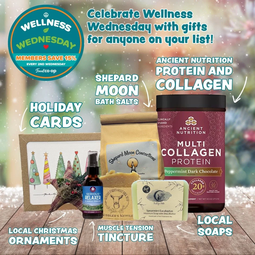 Dec 10 - Members save 15%!
🎇🎁🎉
Celebrate Wellness Wednesday with gifts for everyone on your list!