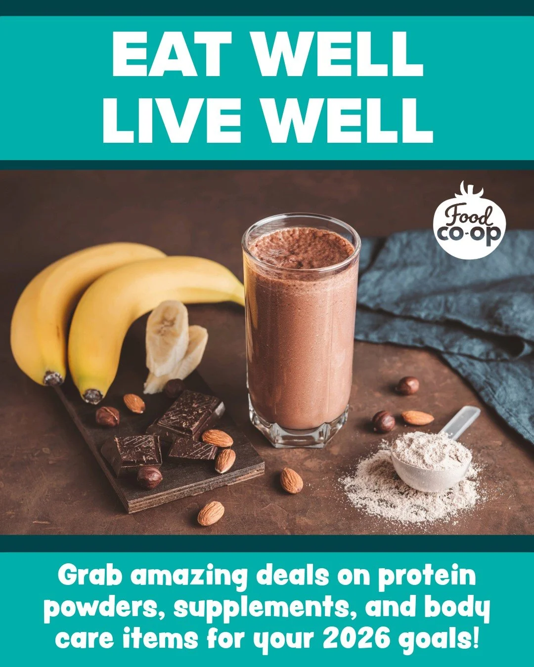 Eat Well, Live Well🥤🍌🍓
With great deals on protein powders, supplements and body care we got everything you need to accomplish your 2026 goals.