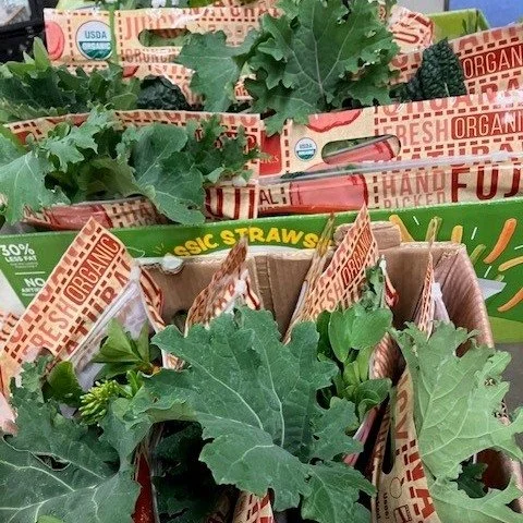 Thanks to @Food Bank Farm and Gardens of Jefferson County our little garden here at the Co-op is producing already. These bundles included: radish raab, broccoli raab, kale, chard, garlic shoots, bunching onion. 🌿🧄🧅🥬
