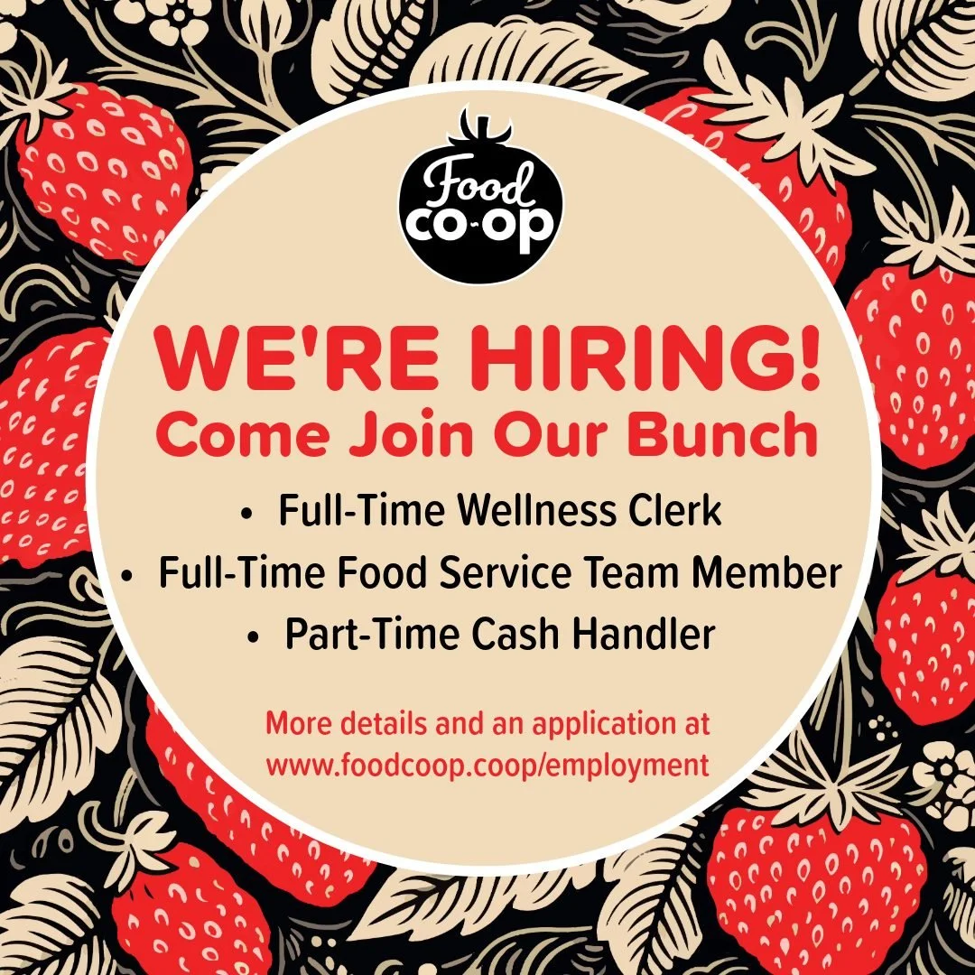 🍓JOIN OUR BUNCH! 🍓
We&rsquo;re a fun and hard-working bunch, dedicated to excellent customer service, cooperation, and sharing our passion for food, food systems, and community. We encourage you to apply!

We have the following positions open:

💊F