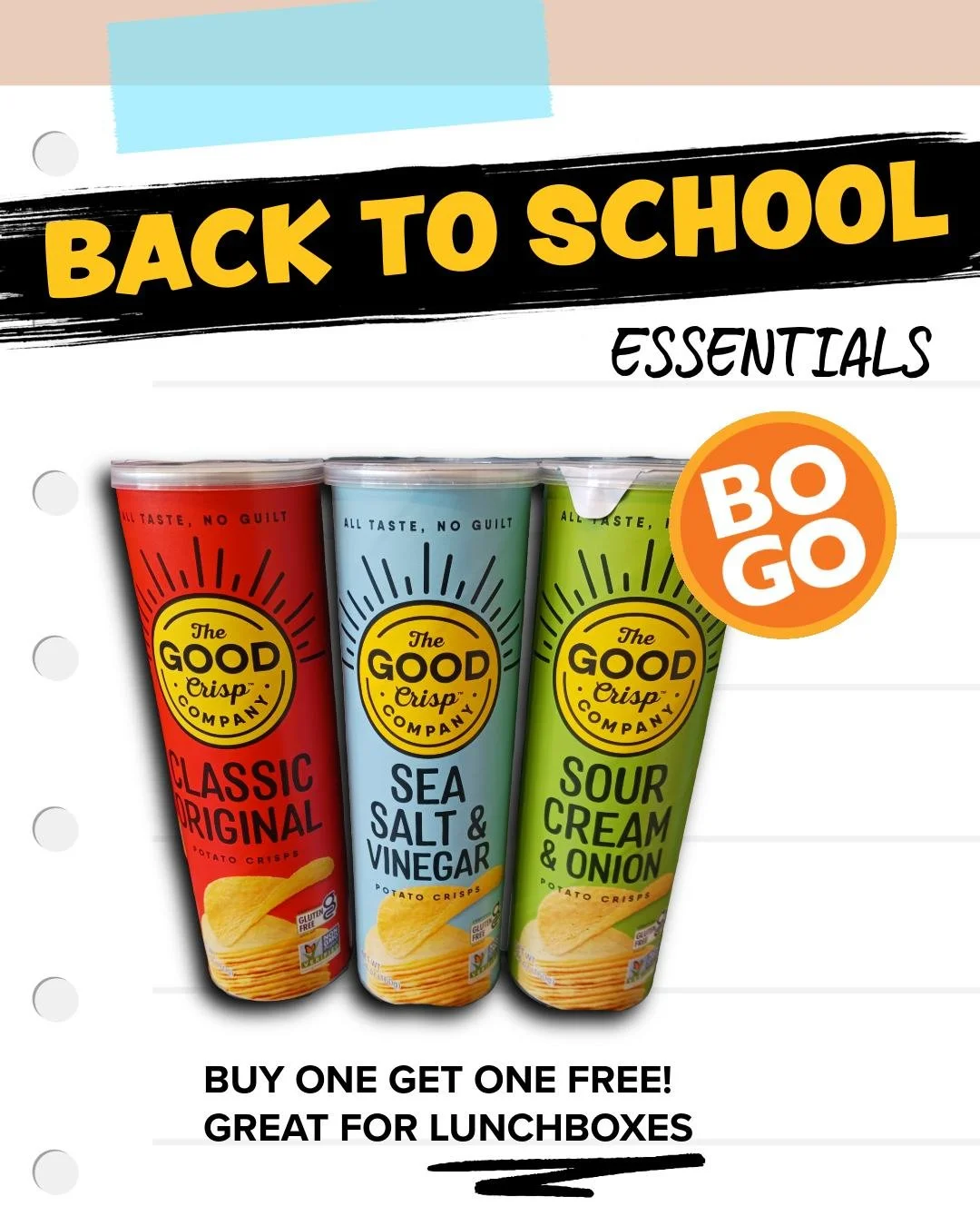 🏫BACK TO SCHOOL NEXT WEEK🏫
Get some essentials for next week and be ready for school.

&bull; Snacks for lunchboxes
&bull; Easy dinner items
&bull; Wellness items to help keep everyone healthy
&bull; And treats for a job well done

Buy one get one 