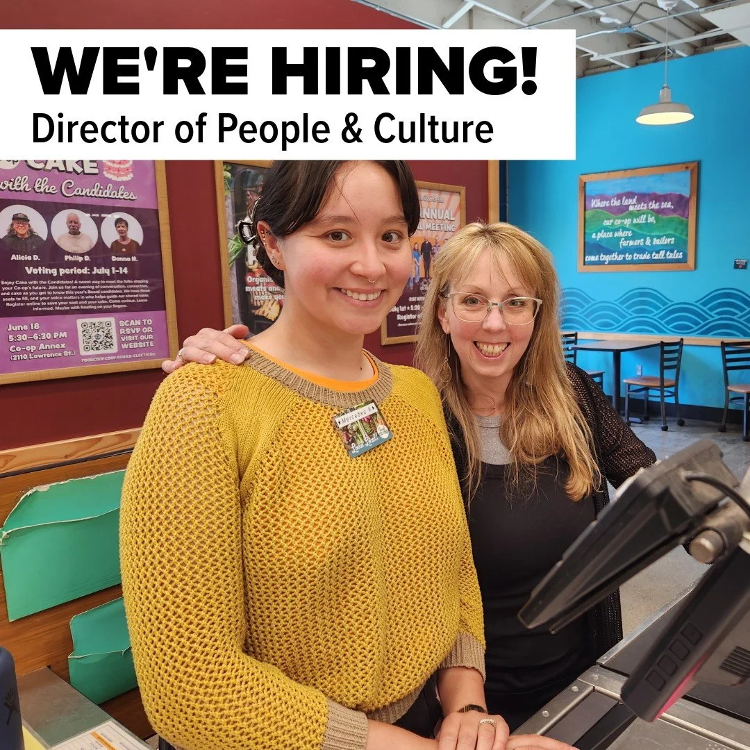 WE'RE HIRING!
The Food Co-op is seeking a Director of People &amp; Culture!

This position will be a key member of The Food Co-op&rsquo;s leadership team and provide strategic leadership for human resources, employee relations, talent management, wor