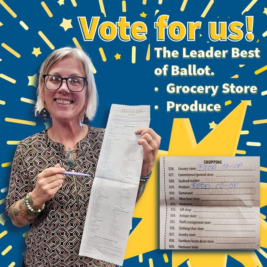 VOTE FOR US!

@porttownsendleader &ldquo;Best of Ballot&rdquo; vote for us for &ldquo;grocery store&rdquo; and &ldquo;produce&rdquo;.
Fill out the ballot in this week&rsquo;s paper and return them to The Leader (226 Adams St, Port Townsend, WA)!!
