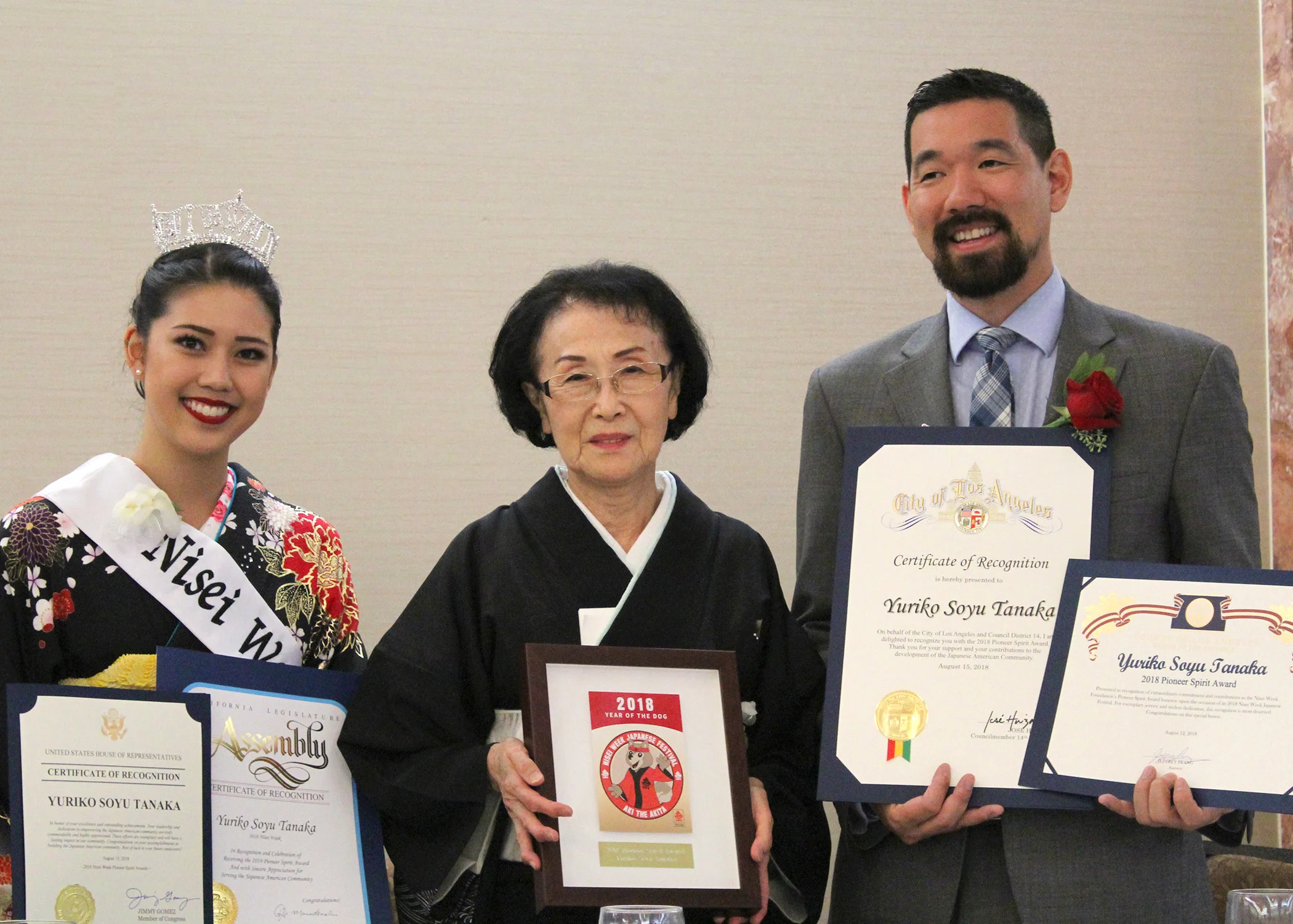 2018 Pioneer Spirit Award and Certificate of Recognition