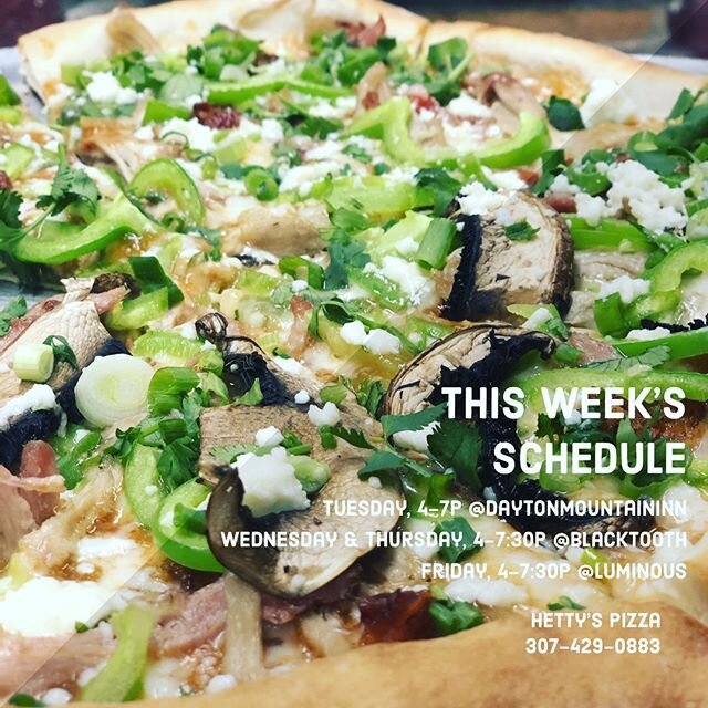 These nice days are such a welcome change! Let us cook you dinner, so you can spend more time outside 👍🏻 #hettyspizza #woodfirepizza #sheridanwy #daytonwyoming #dinnerplans