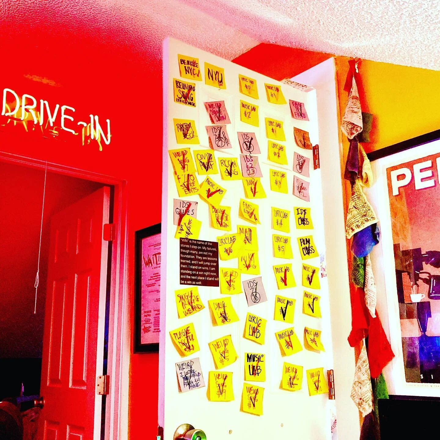 Bird. By. Bird. #thankyou @annelamott 

Yeah, I got goals. And the only way I&rsquo;m achieving them is by chipping away at them until they&rsquo;re completed. This is my reminder wall (the major things I&rsquo;ve had to accomplish starting in Decemb