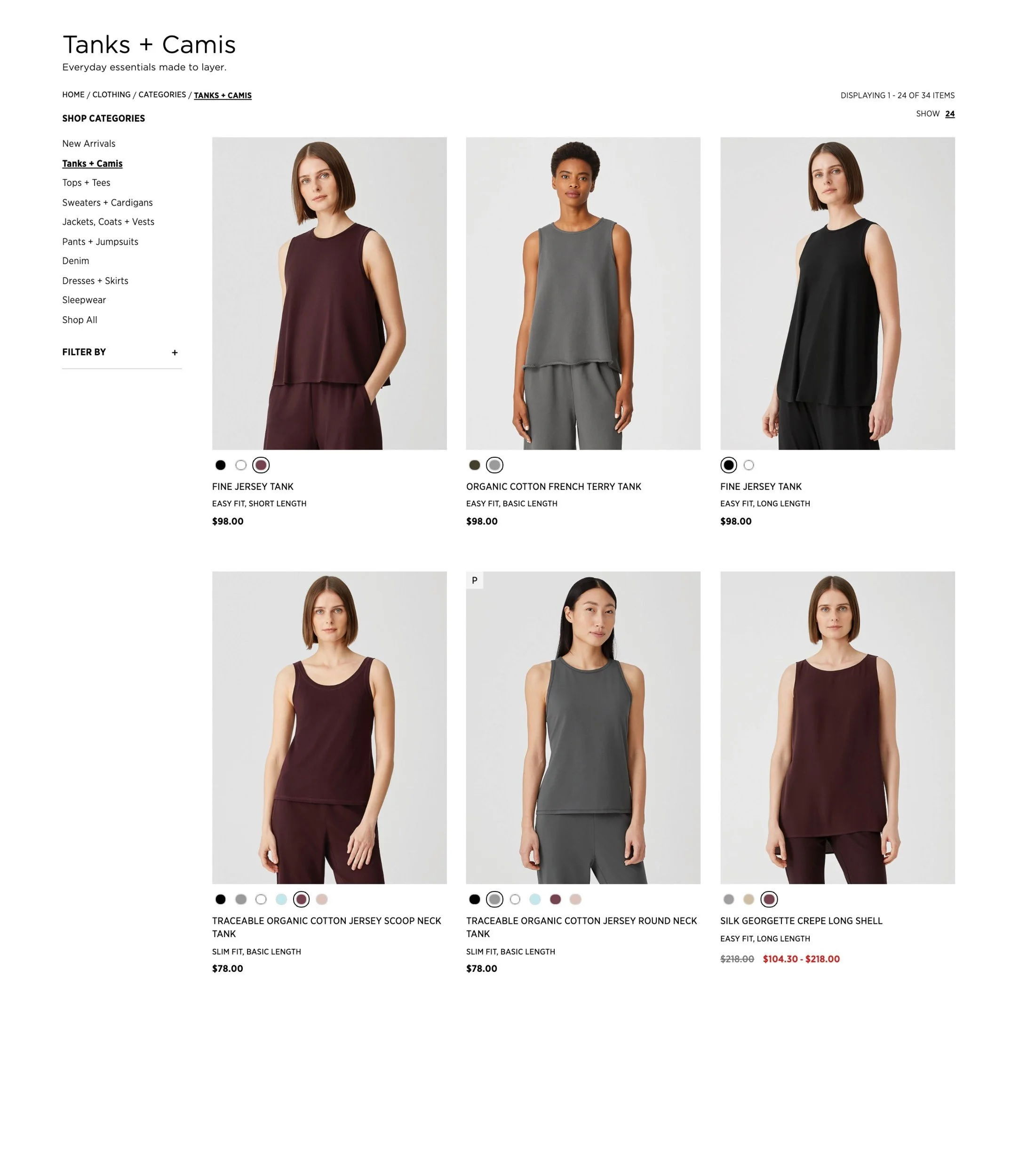 Above: This was the current structure of the collection page. 