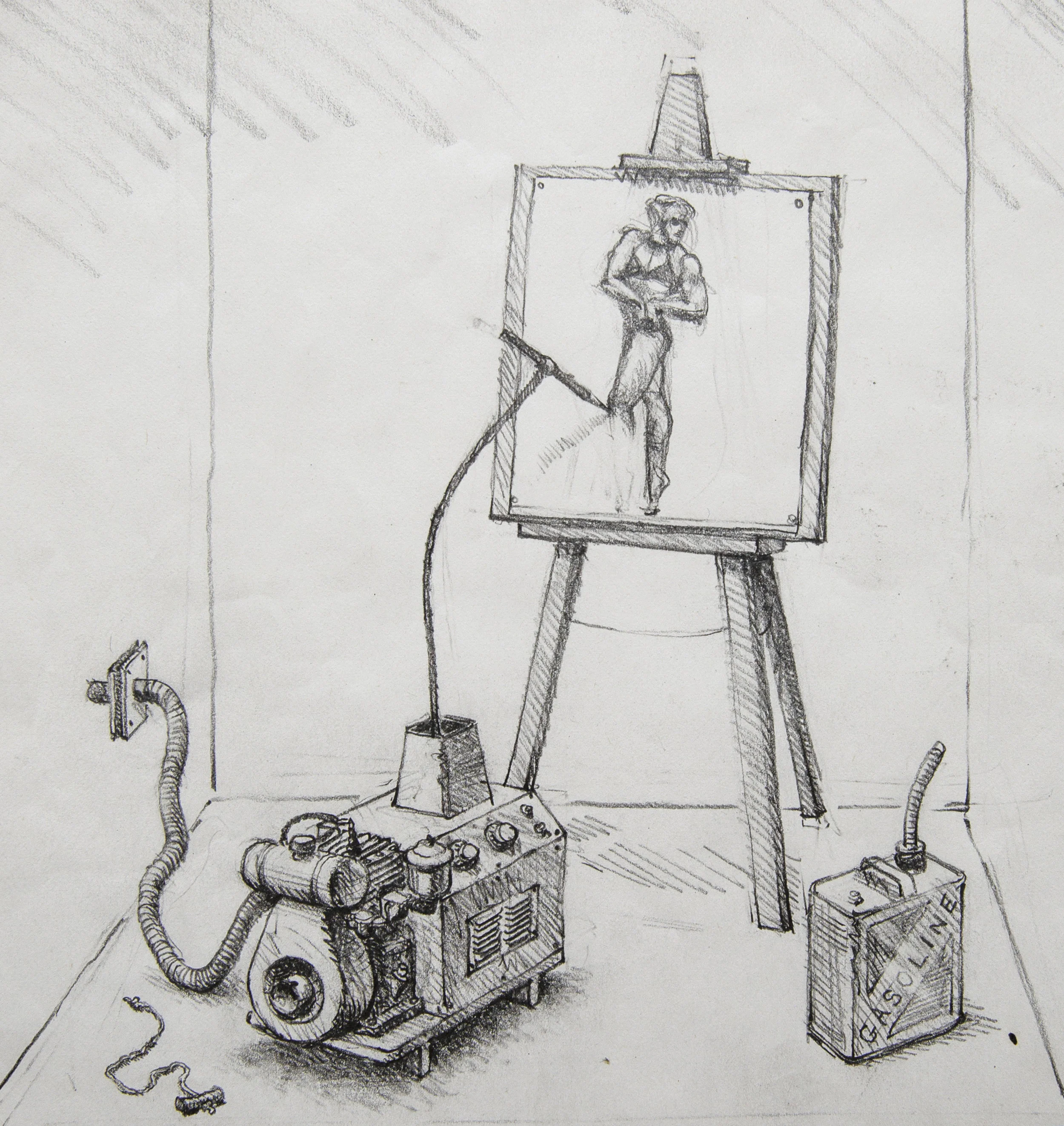 Drawmatic , 1982, pencil on paper (detail)