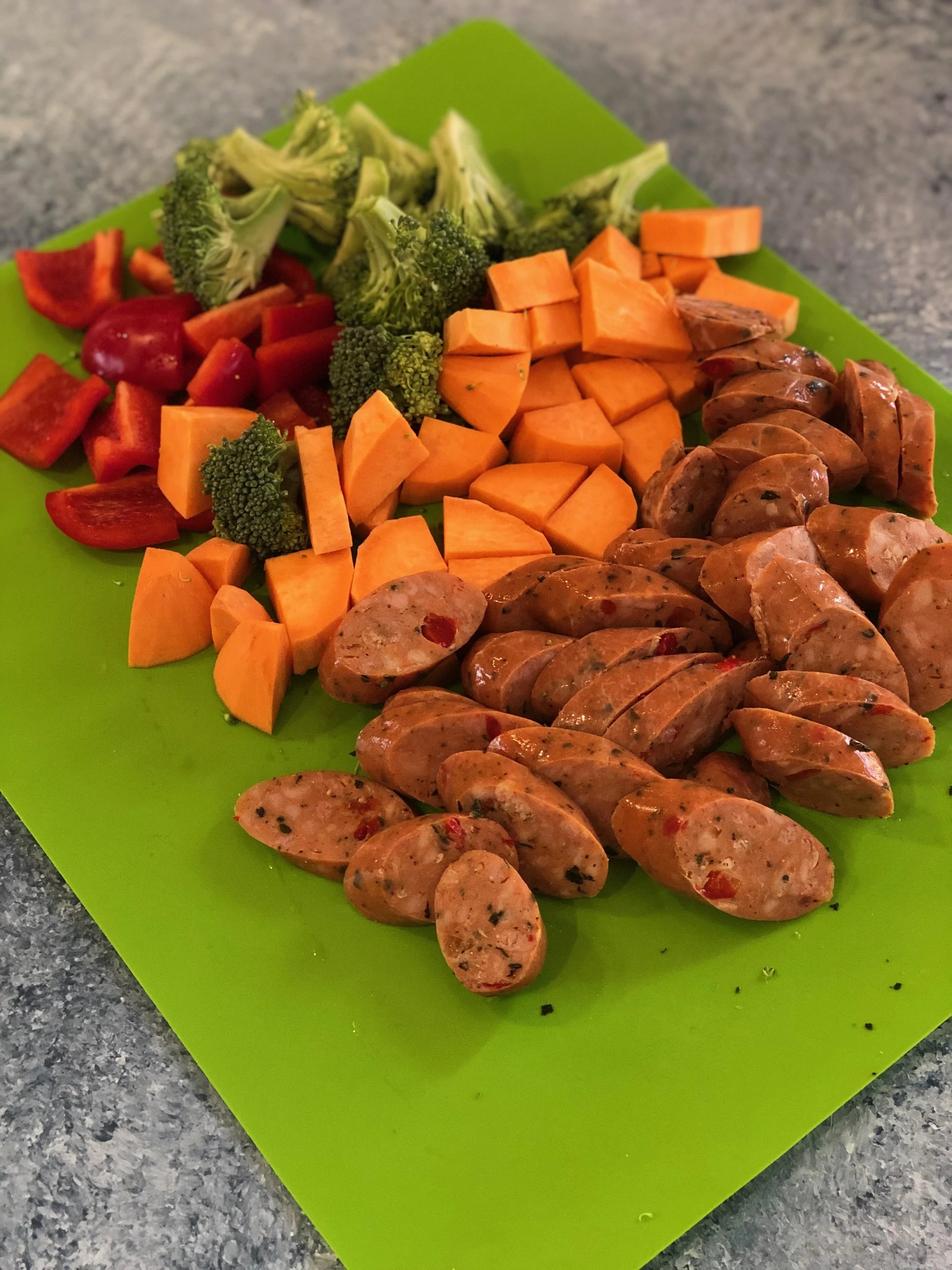 Meal Prep: Roasted Chicken Sausage and Vegetables