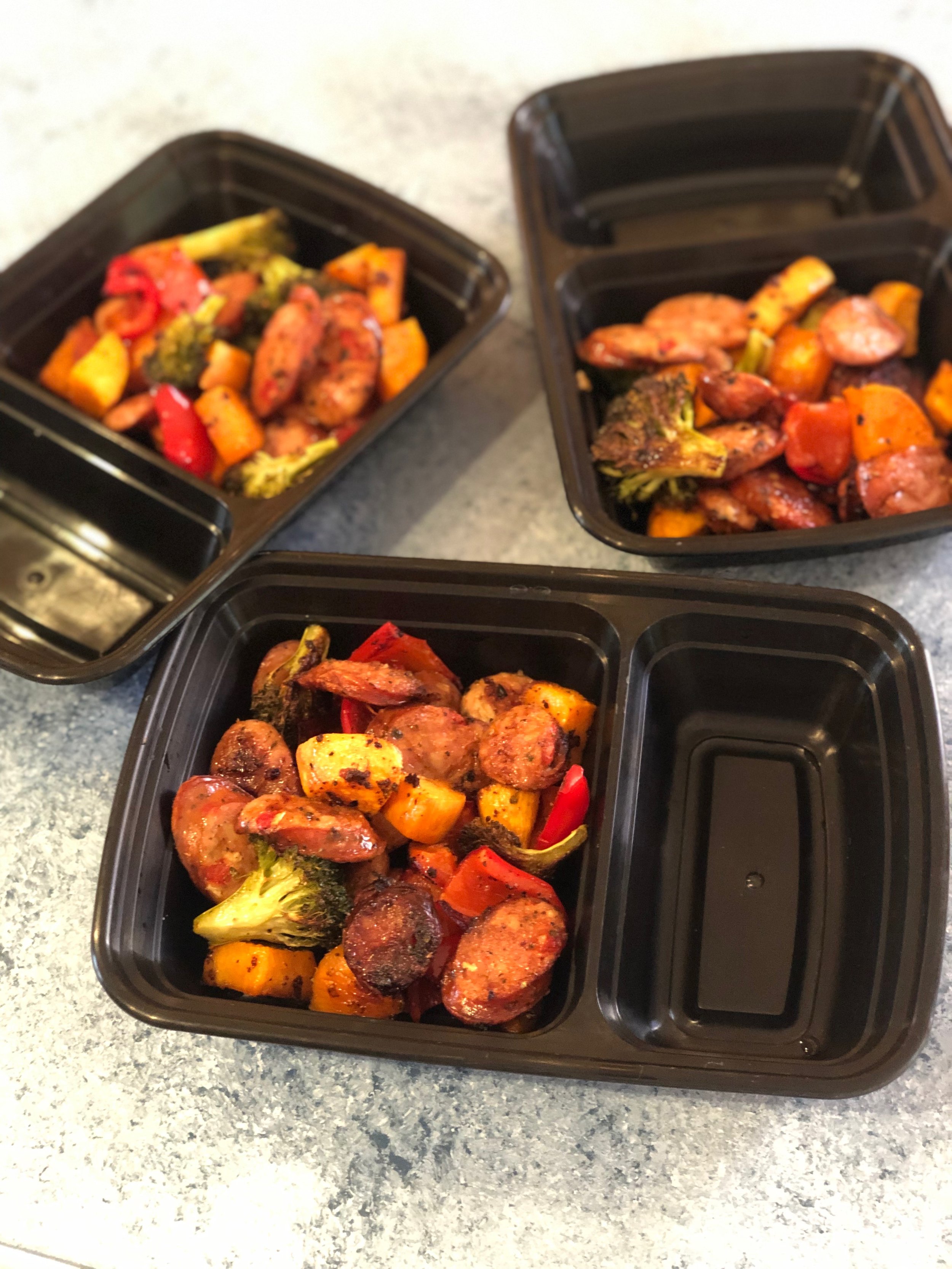 Meal Prep: Roasted Chicken Sausage and Vegetables — Total April