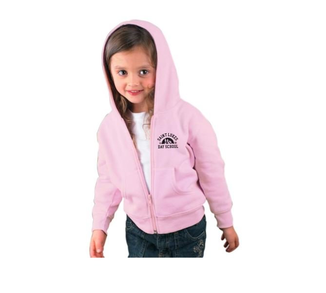 Saint Lukes Day School 2026 Pink Toddler Full-Zip Fleece Hoodie