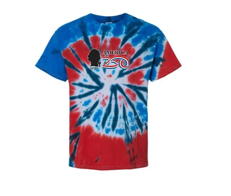 Mount Vernon Country Club Summer 2026  Happy Birthday America Tie-dye tee's w/name