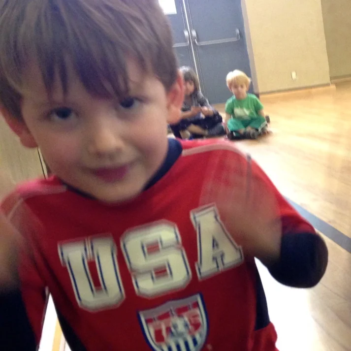 Dylan doesn’t let the rainy fall days ruin his fun in the gym!