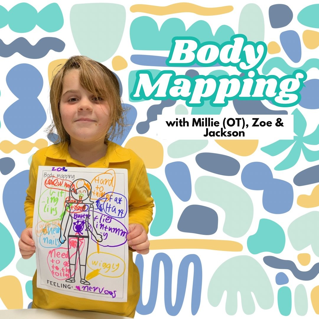 Our OT Millie has been working with participants on looking for body clues and mapping these clues out to link into feelings! Well done Zoe &amp; Jackson on these excellent drawings!! 👏🎨✍️

#occupationaltherapy #earlyintervention 

ID: 1: an image 