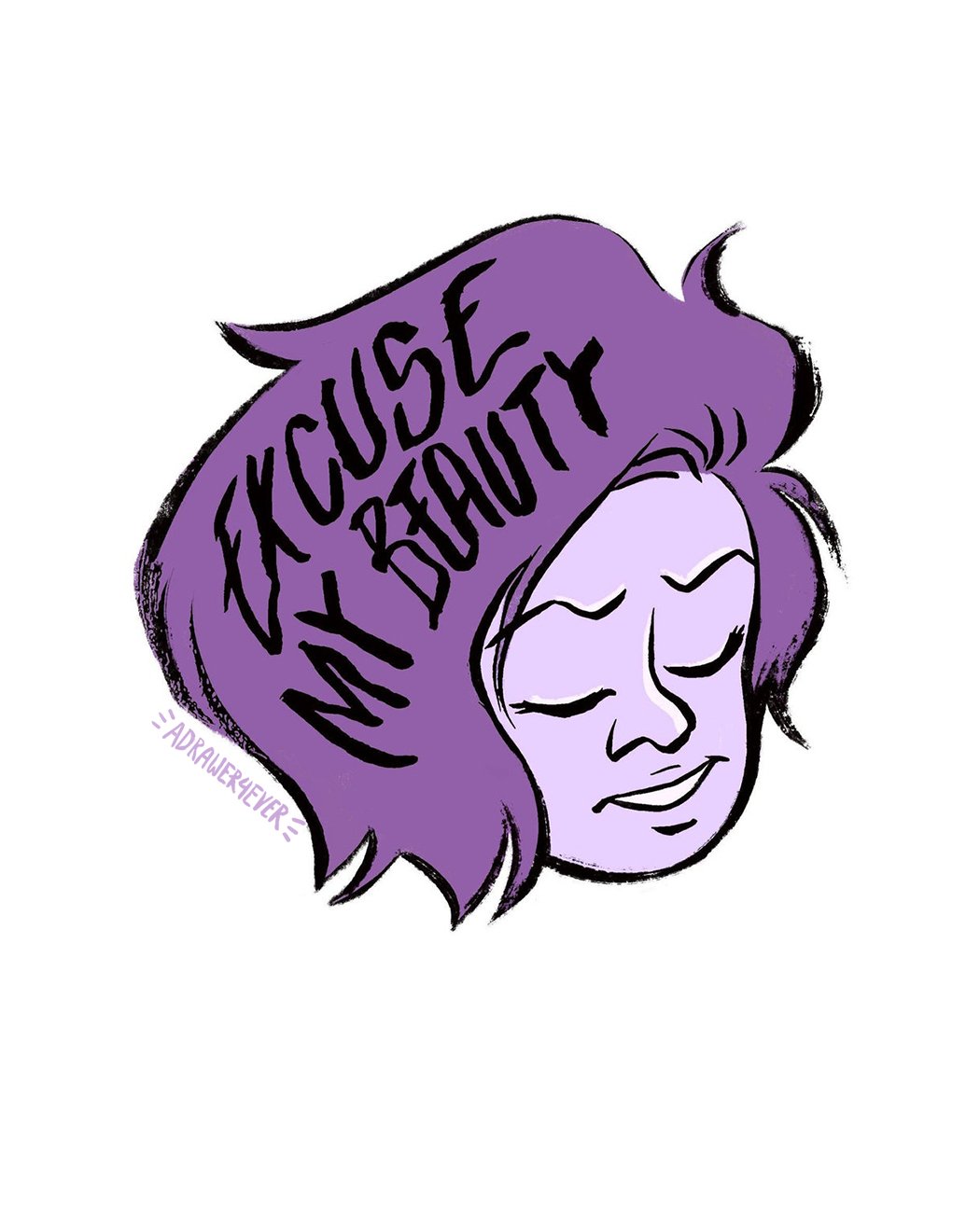 EXCUSE MY BEAUTY charity sticker — ADRAWER4EVER