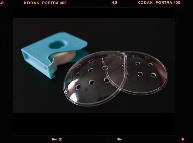 Eye shields to prevent contact with the eye while sleeping.