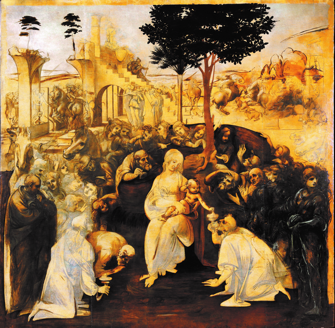 Leonardo da Vinci. “La Adoración de los Magos”.