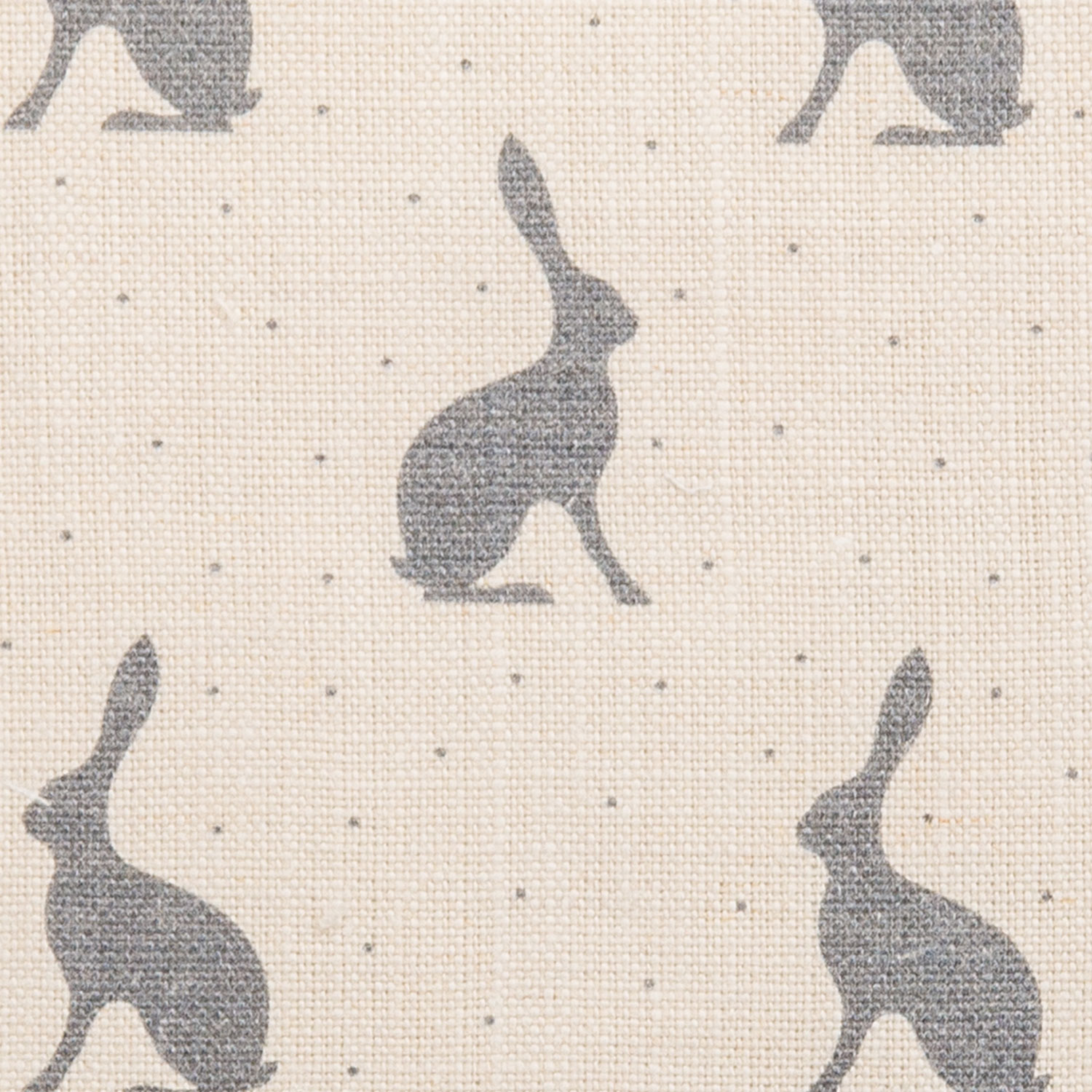 Mini Hares, Storm Grey on Chunky Linen