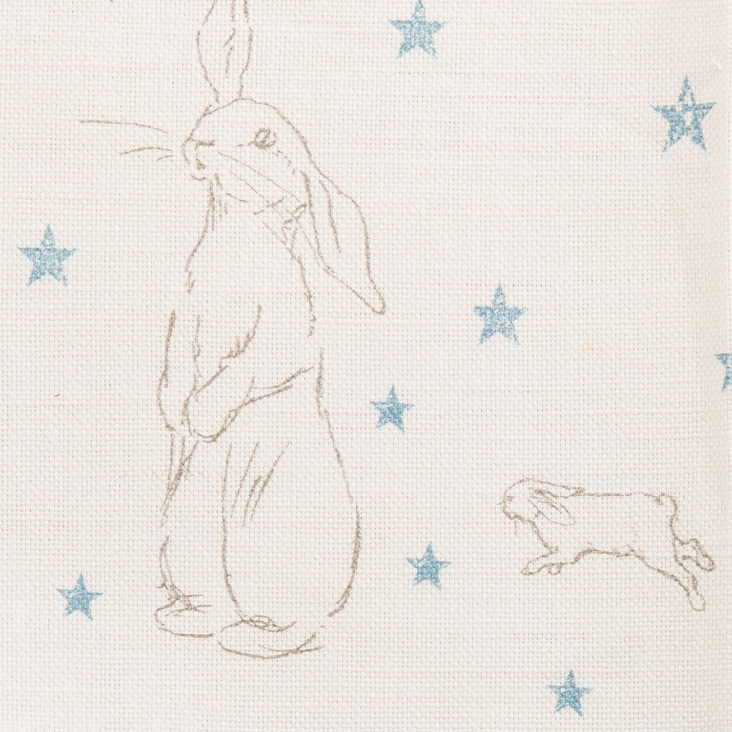 Rabbit All Star, Strong Blue Stars on White Linen