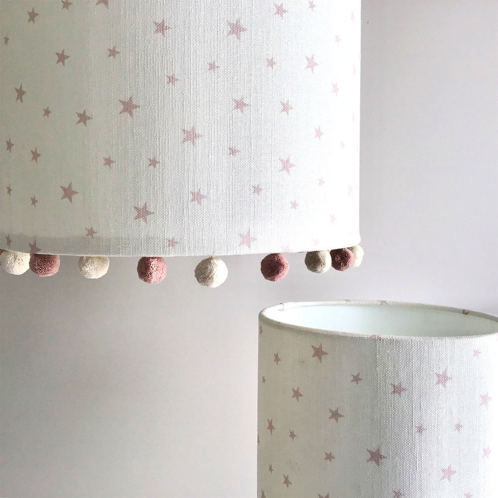 Candy Stripe Rose Pink Lampshade Tait Thistle Candy Stripe Rose Pink Lampshade, Grey And White Polka Dot Lamp Shade