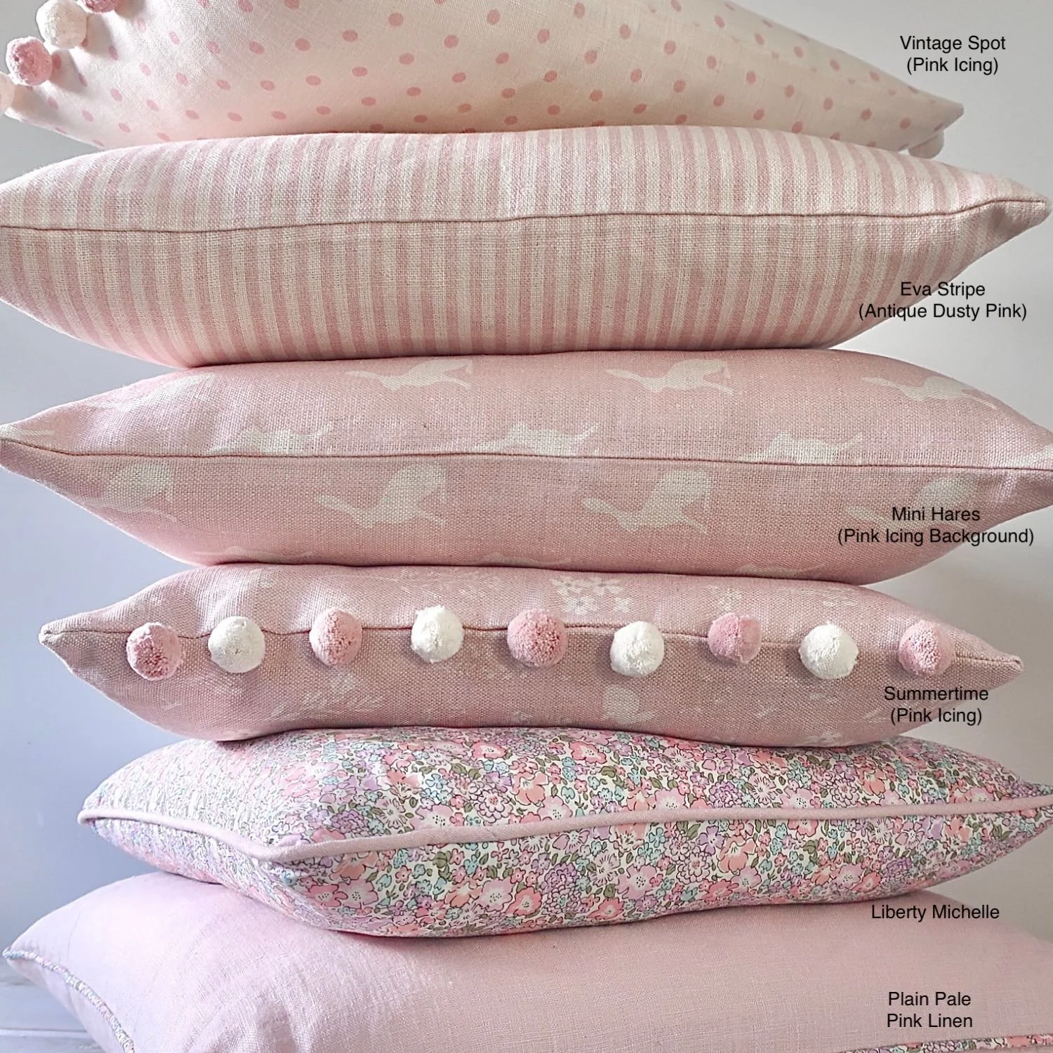 pale pink and grey cushions