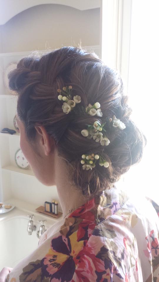 Bridal Hair - Loose Braids and Delicate Flowers