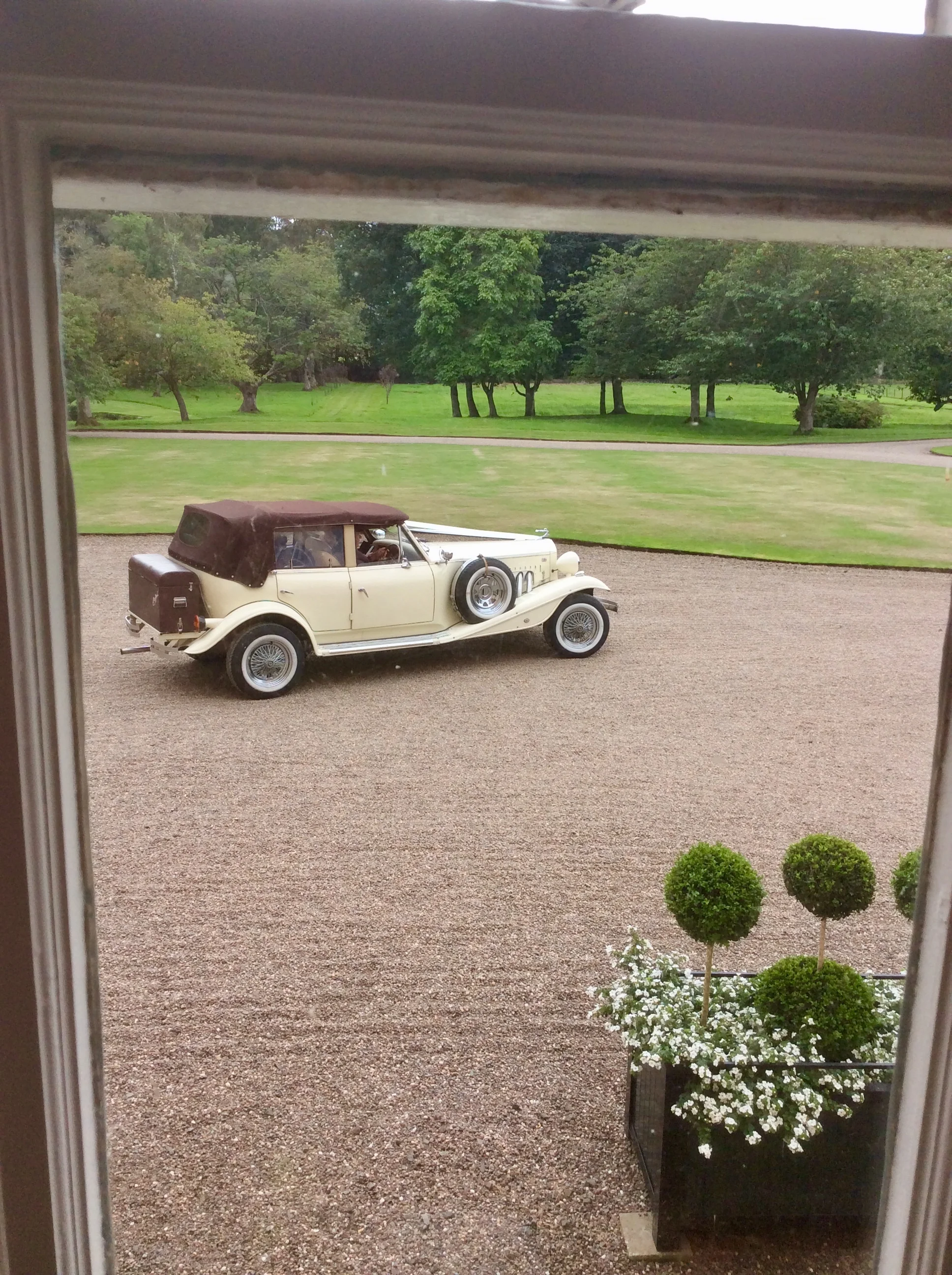 Car ready to take them to church